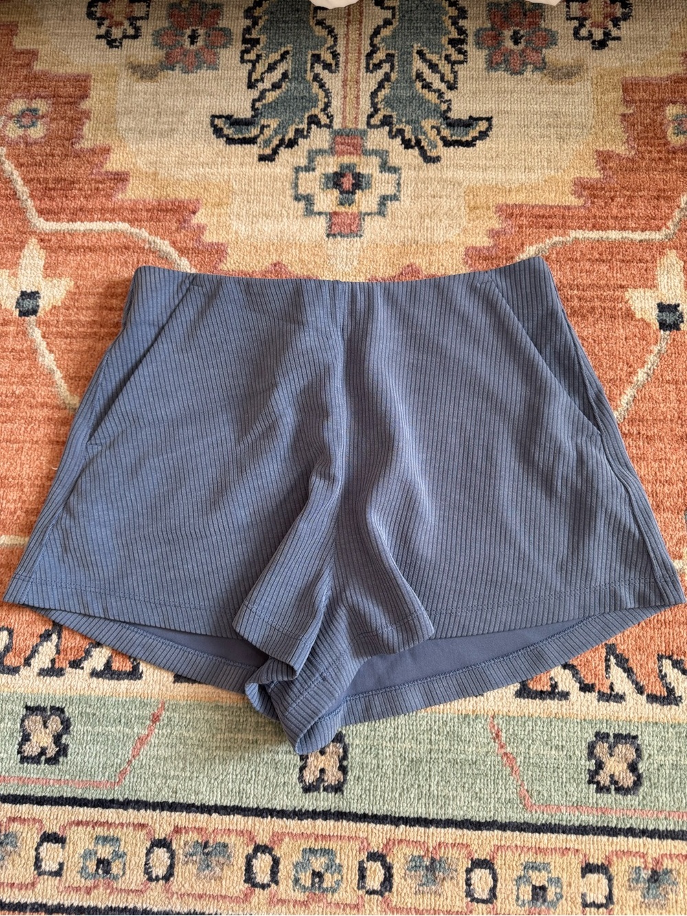 lululemon athletica Ribbed Blue Athletic Shorts